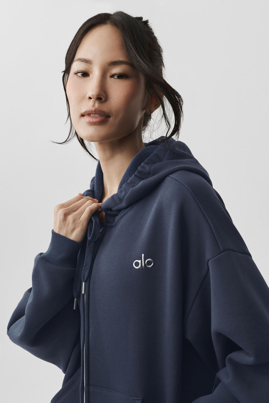 Alo Accolade Full Zip Hoodie Navy