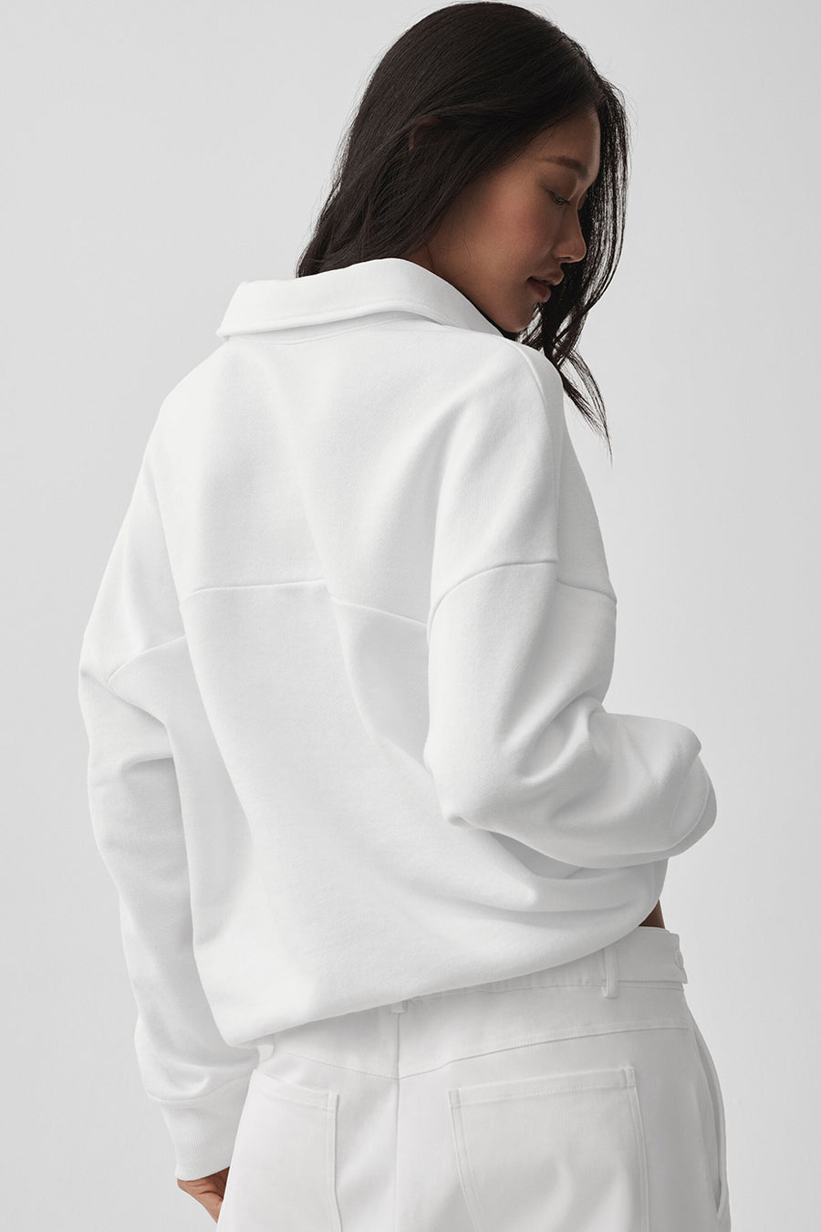Alo Take It Easy Long Sleeve Henley Pullover White