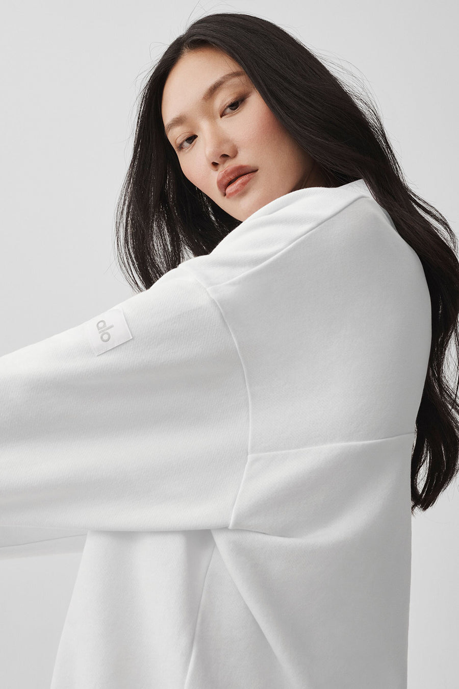Alo Take It Easy Long Sleeve Henley Pullover White