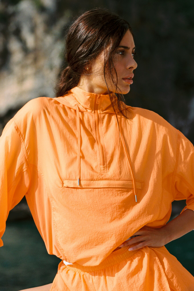 Alo 1/4 Zip Go Time Pullover Satsuma Breeze