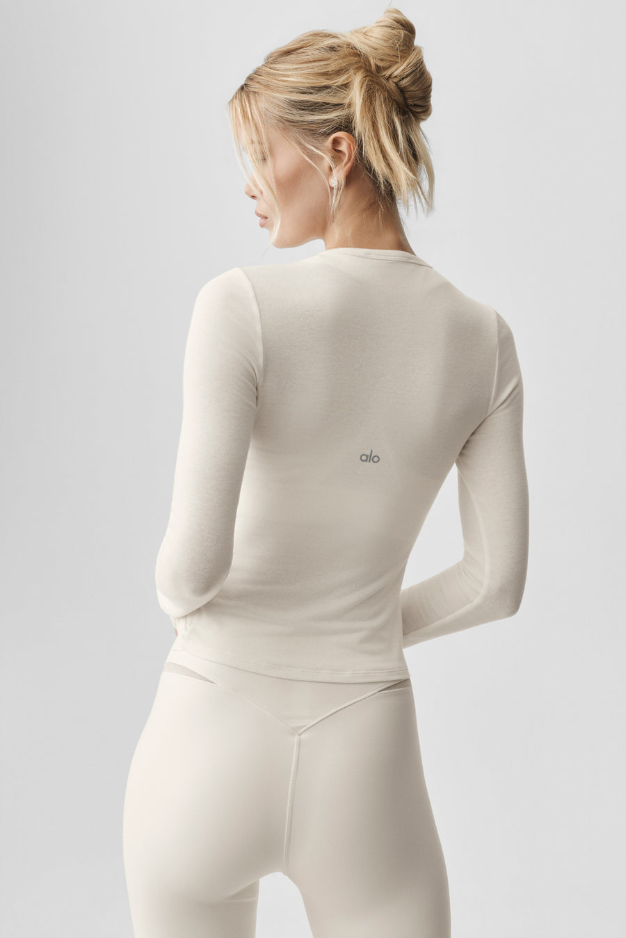Alo Semi Sheer Oasis Long Sleeve Ivory