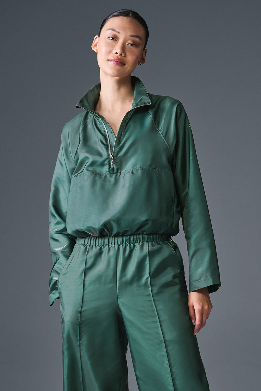 Alo Cropped Afterglow Pullover Winter Ivy