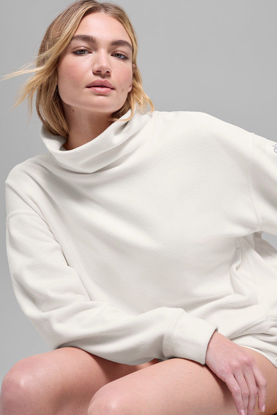 Alo Polar Fleece Hazy Pullover Ivory