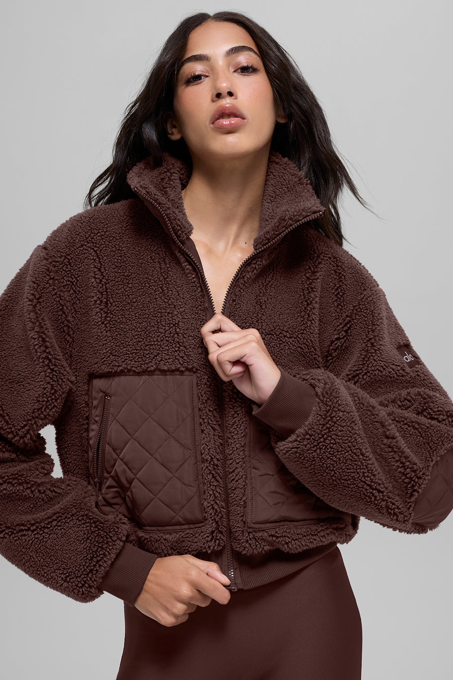 Alo Sherpa Edge Bomber Brownstone