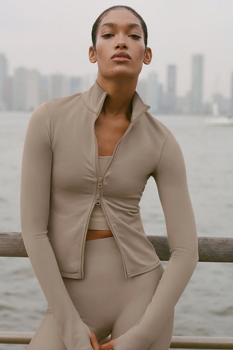 Alo Airlift Winter Warm Radiant Full-Zip Jacket Gravel