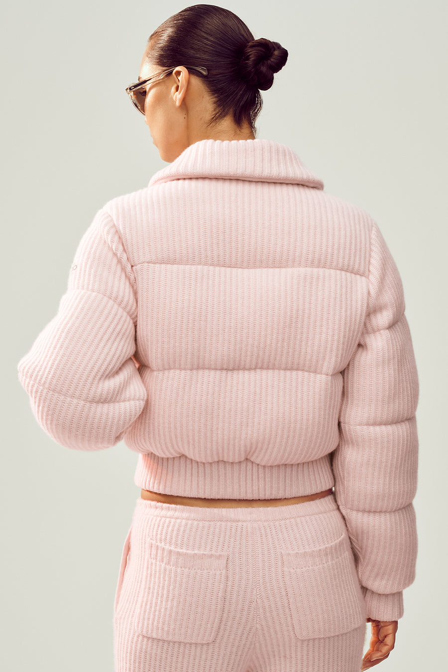 Alo Cashmere Northstar Sweater Puffer Frosted Pink