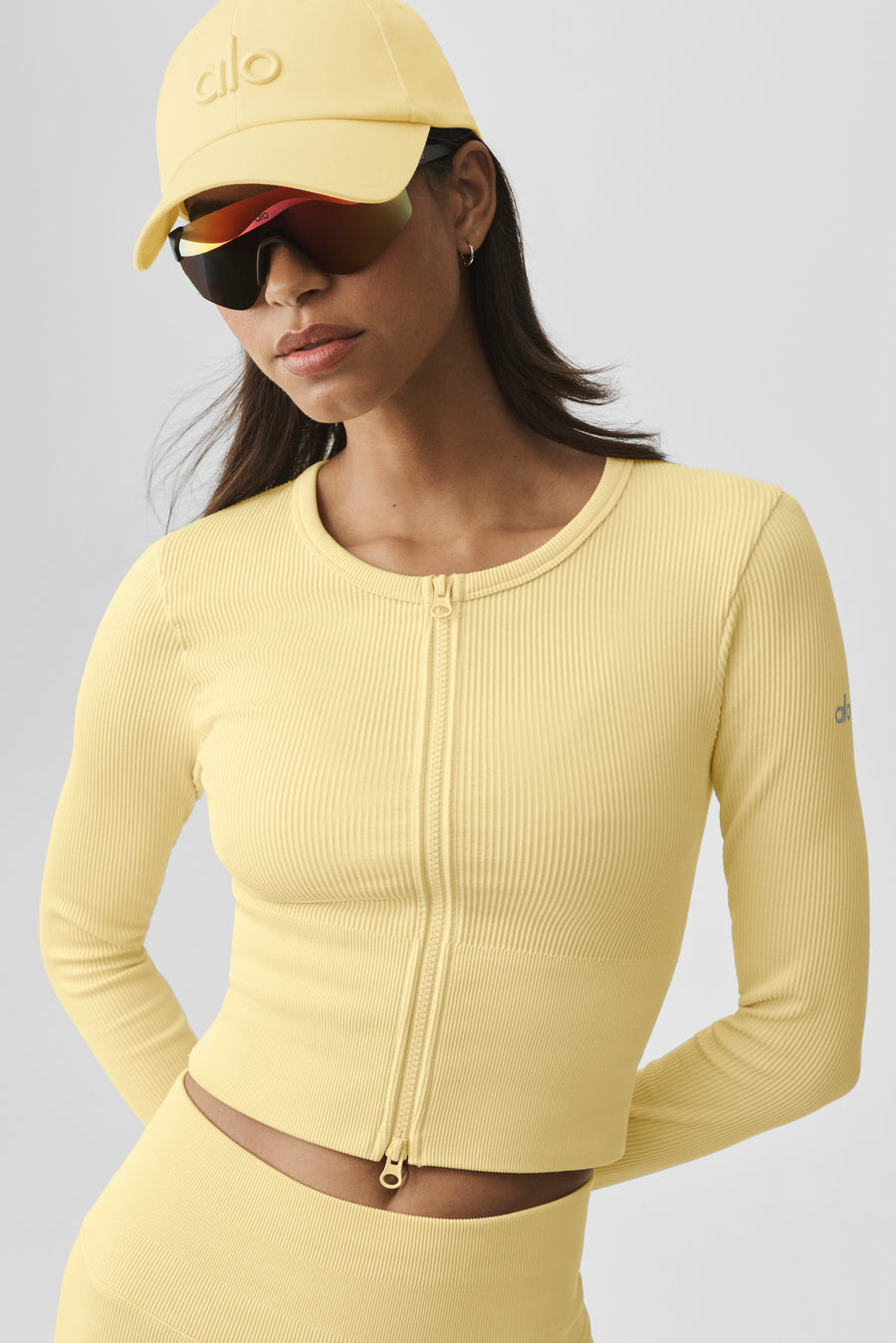Alo Seamless Ribbed Favorite Jacket Warm Butter