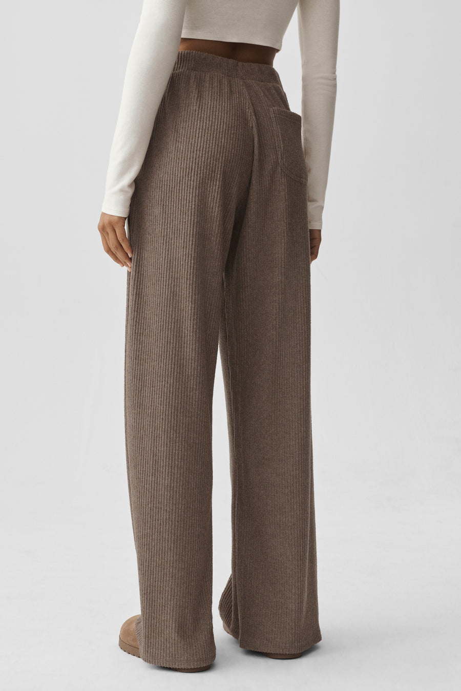 Alo Muse Wide Leg Pant Java Brown Heather