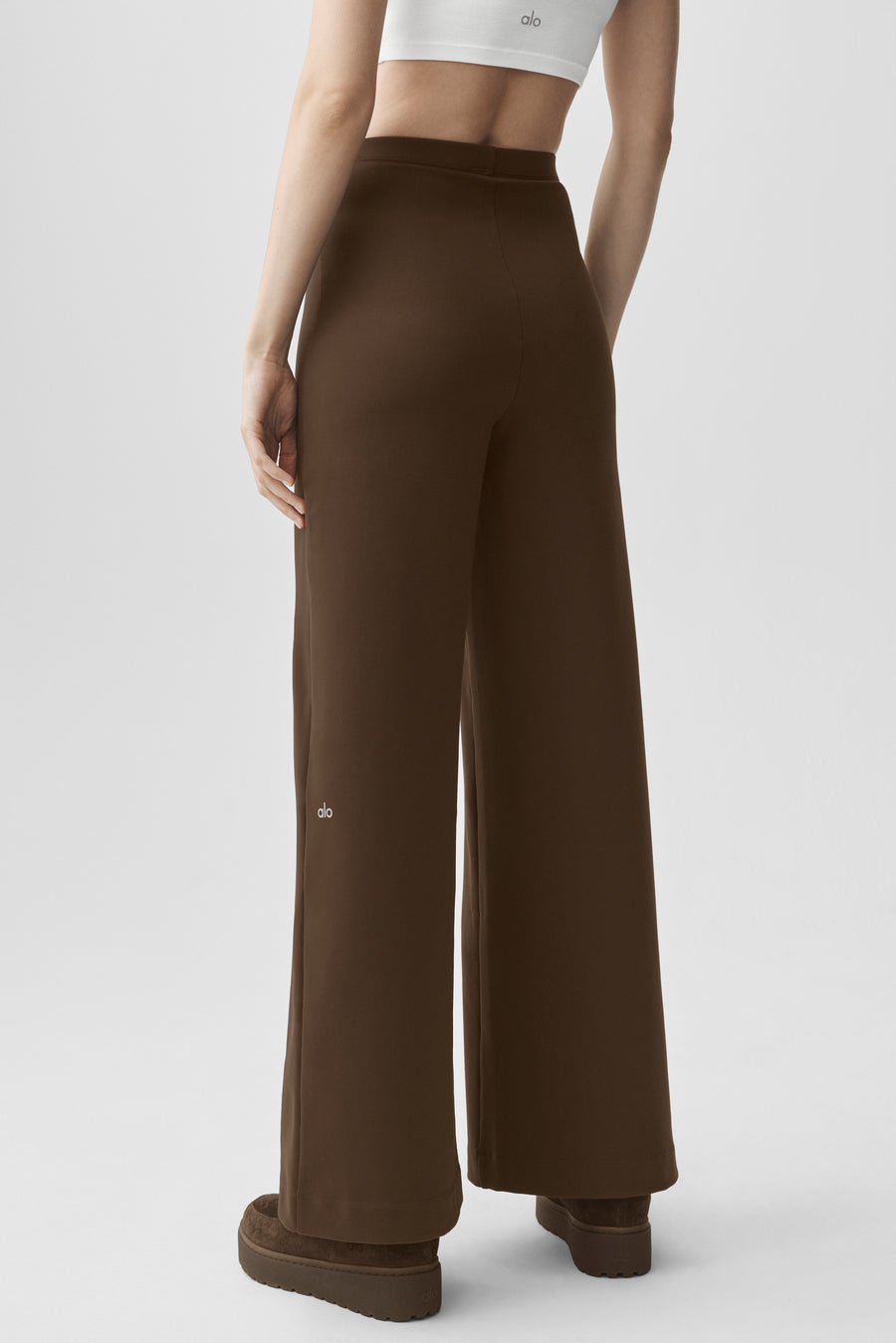 Alo Airbrush High-Waist Wide Leg Pant (Regular) Espresso