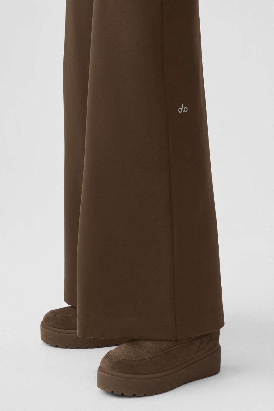 Alo Airbrush High-Waist Wide Leg Pant (Regular) Espresso