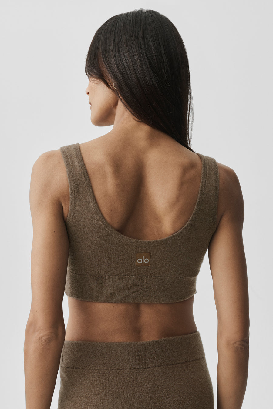 Alo Semi-Sheer Cashmere Eternity Bra Java Brown Heather
