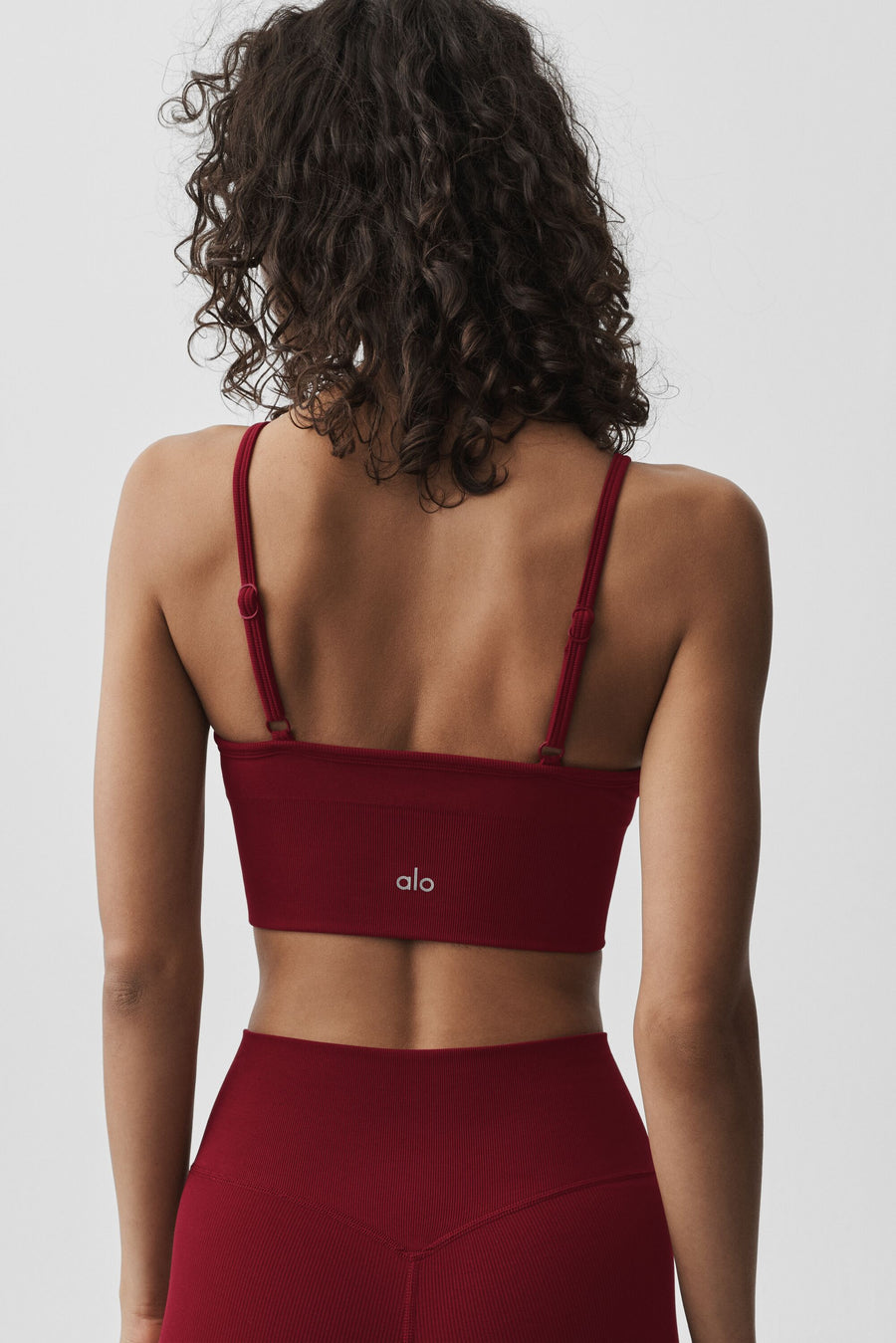 Alo Seamless Modal Ribbed Delight Bralette Summer Romance Red