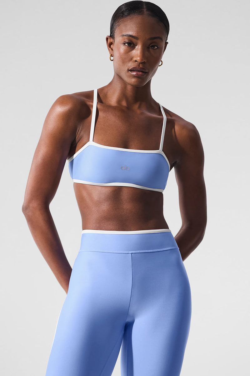 Alo Airlift Charger Bra Crystal Clear Blue/White