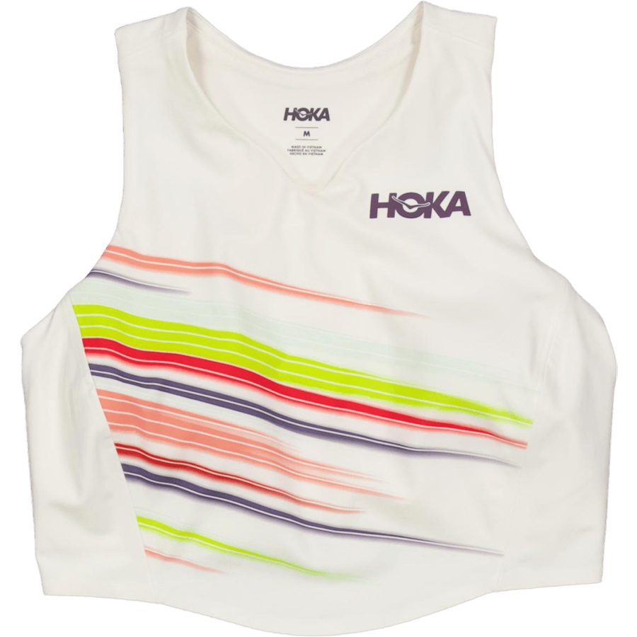 HOKA Race Day Crop Bra Alabaster Flare