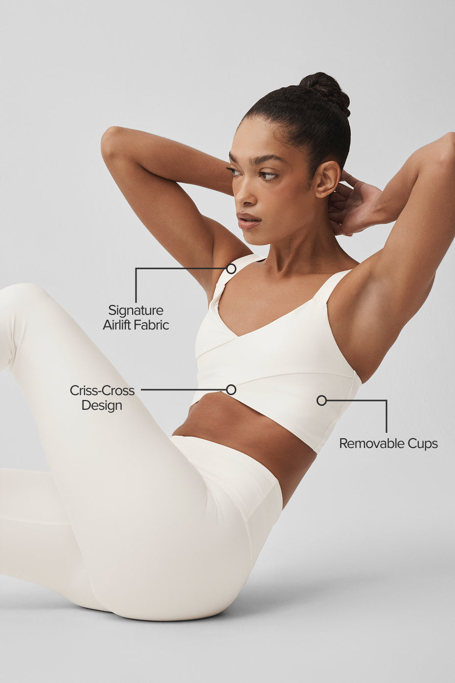 alo airlift bra ivory