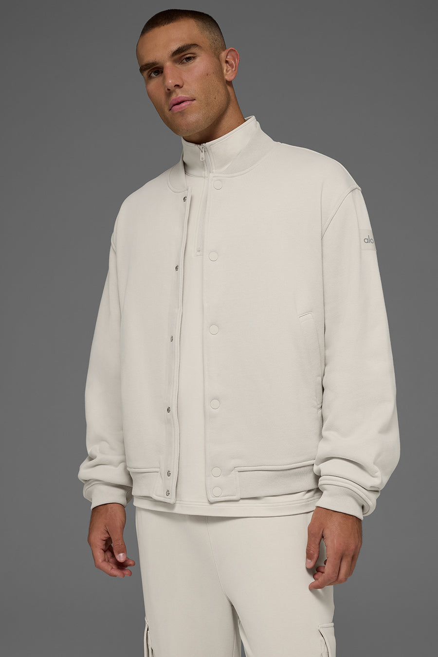 Alo Renown Varsity Jacket Bone
