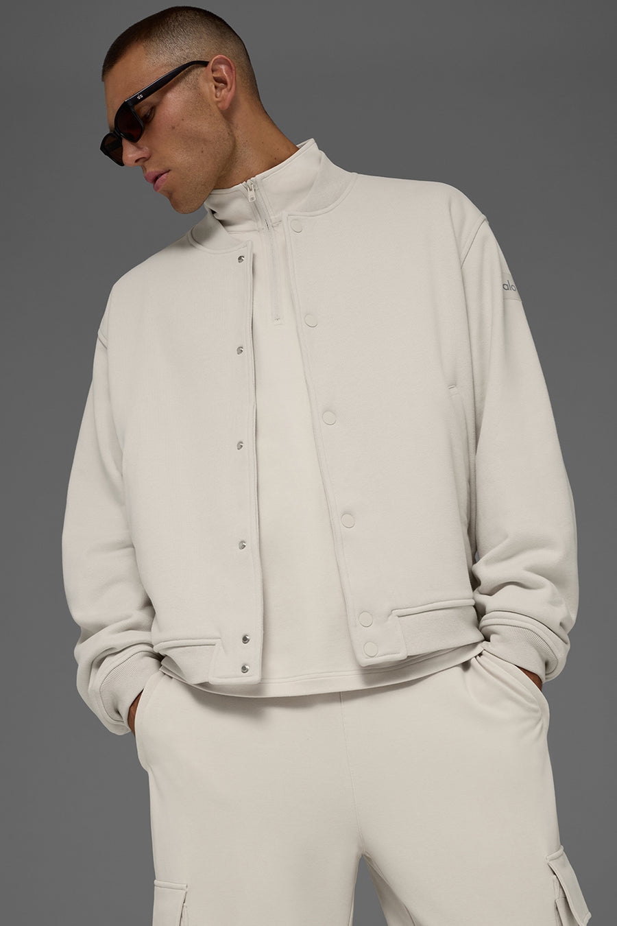 Alo Renown Varsity Jacket Bone