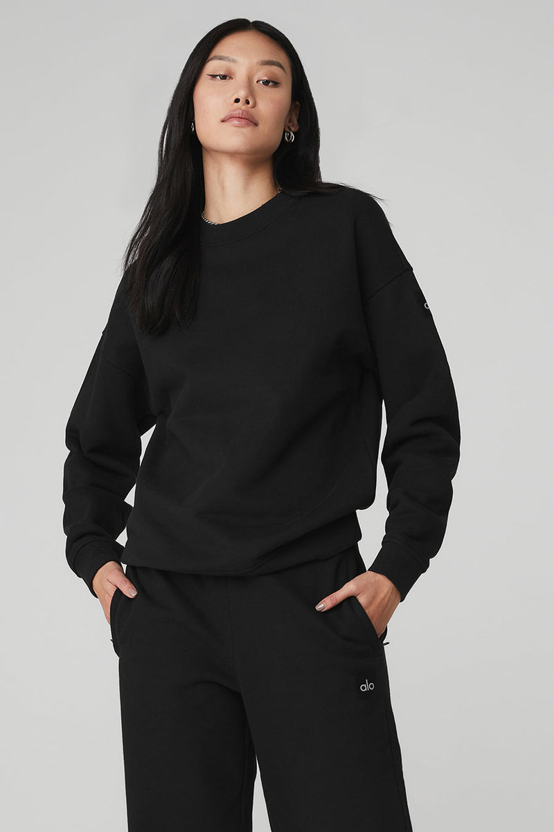 Alo Renown Heavy Weight Crew Neck Pullover Black