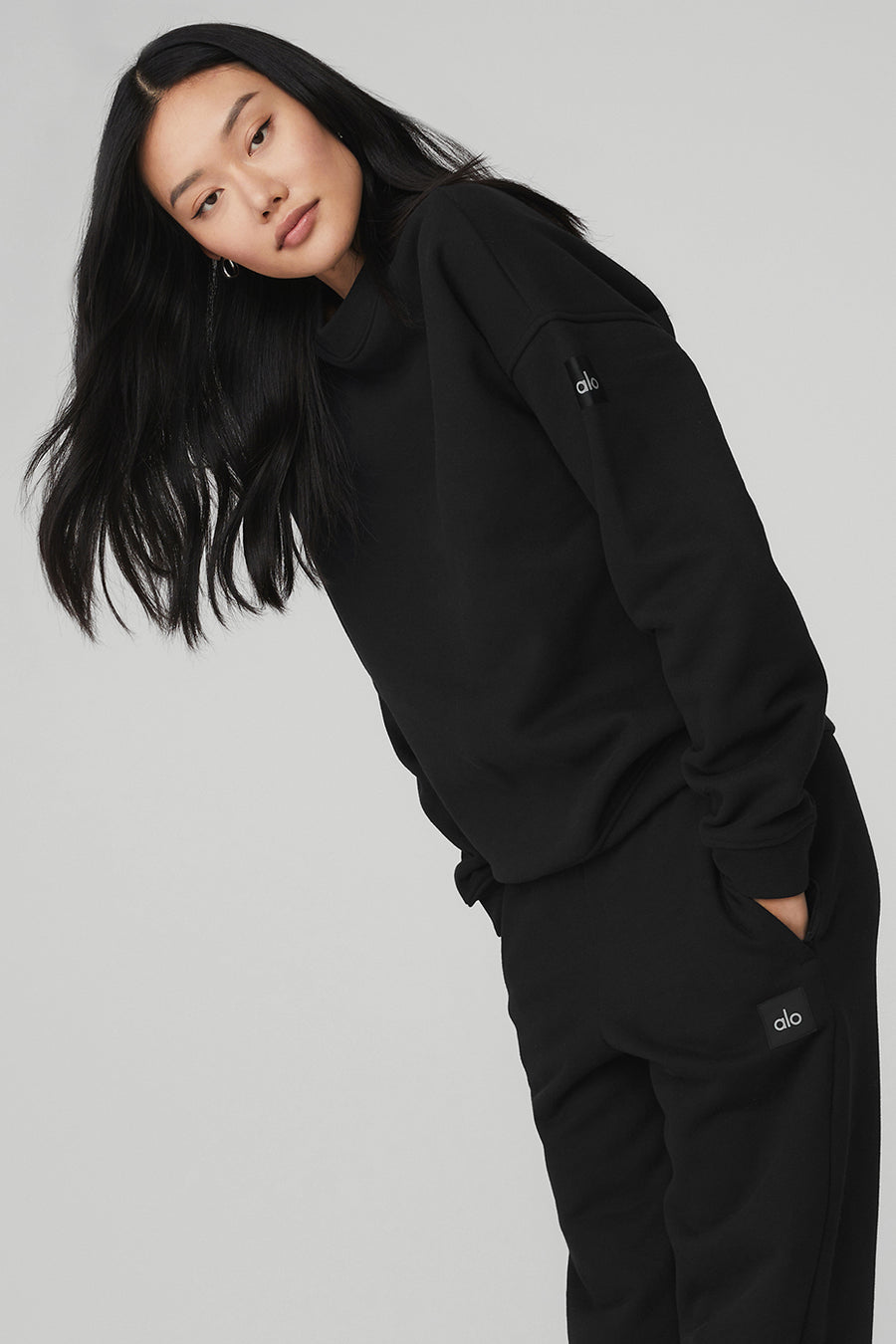 Alo Renown Heavy Weight Crew Neck Pullover Black