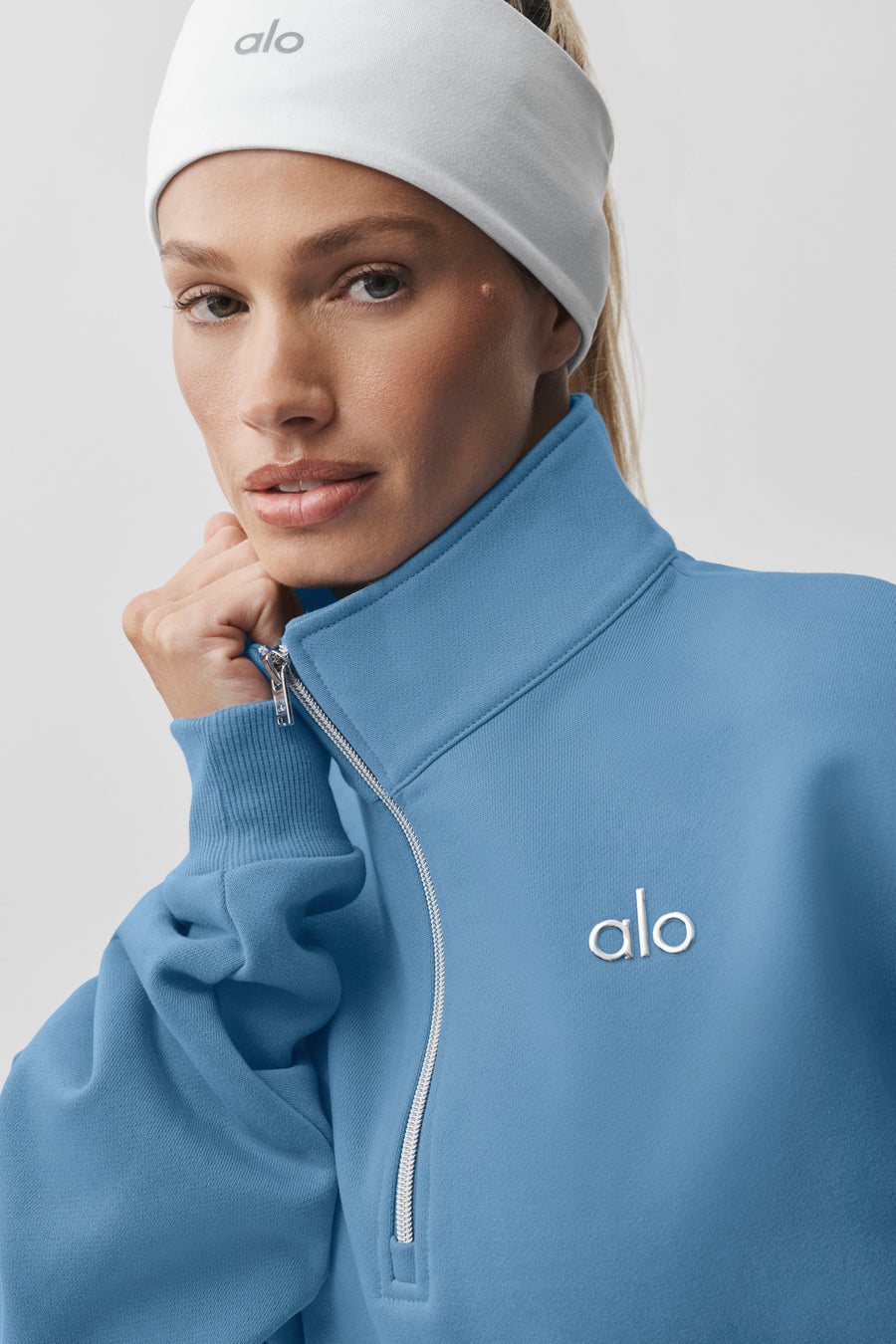 Alo Accolade 1/4 Zip Pullover California Blue