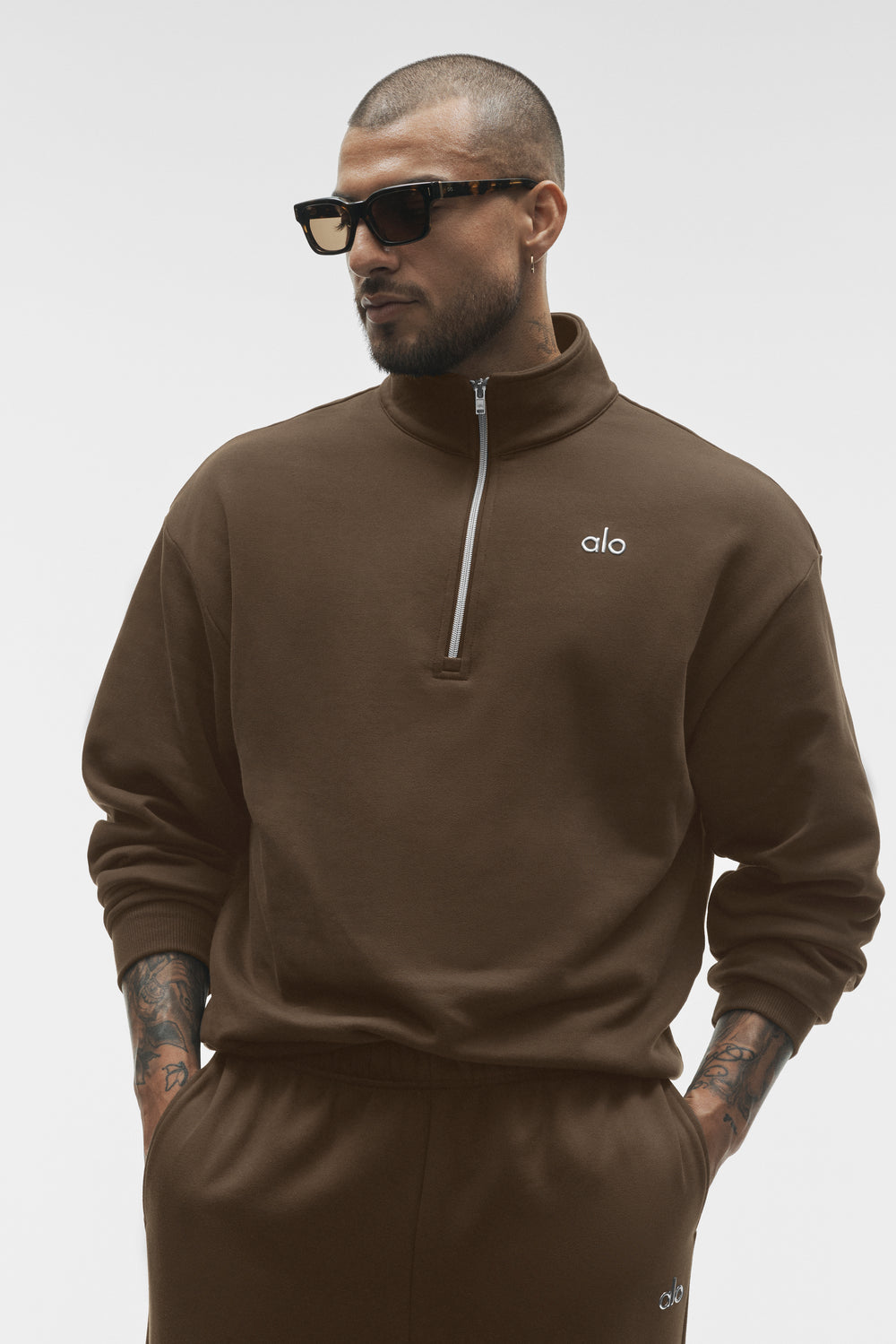 Alo Accolade 1/4 Zip Pullover Espresso