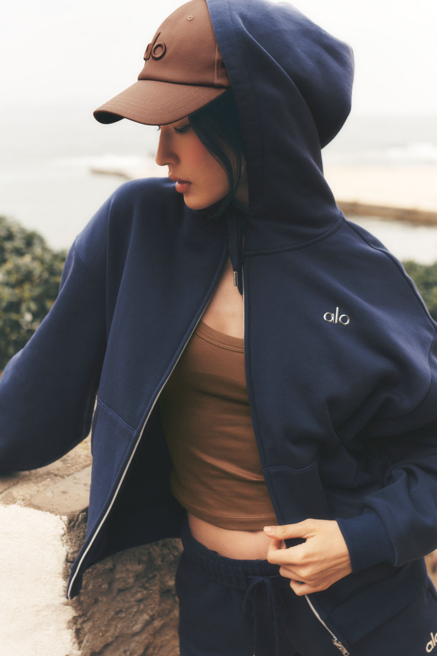 Alo Accolade Full Zip Hoodie Navy