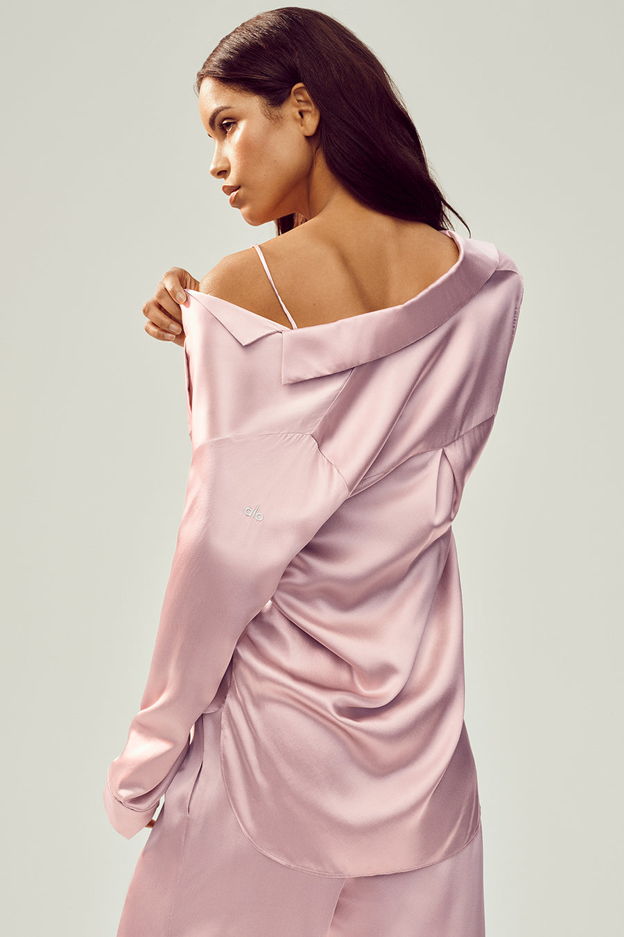 Alo Silk Luminous Button Up Pink Champagne