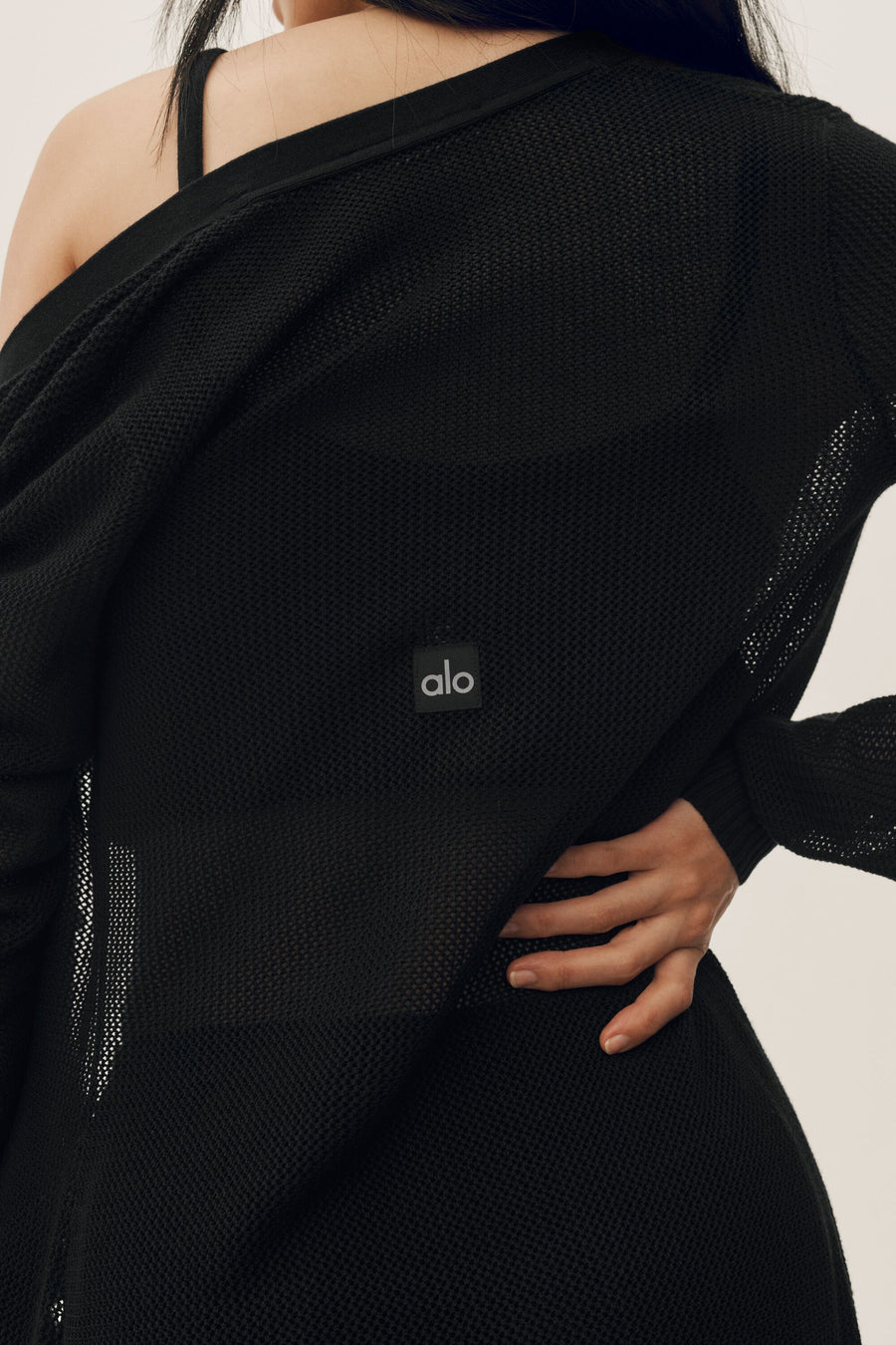 Alo Silk Cashmere Heatwave Long Cardigan Black