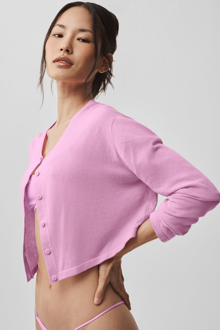 Alo Supernatural Sweater Cardigan Candy Heart Pink