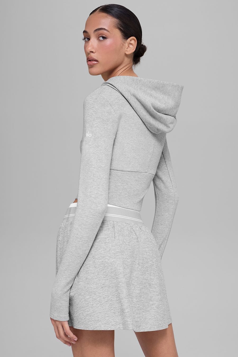 Alo Sway Full Zip Hoodie Athletic Heather Grey