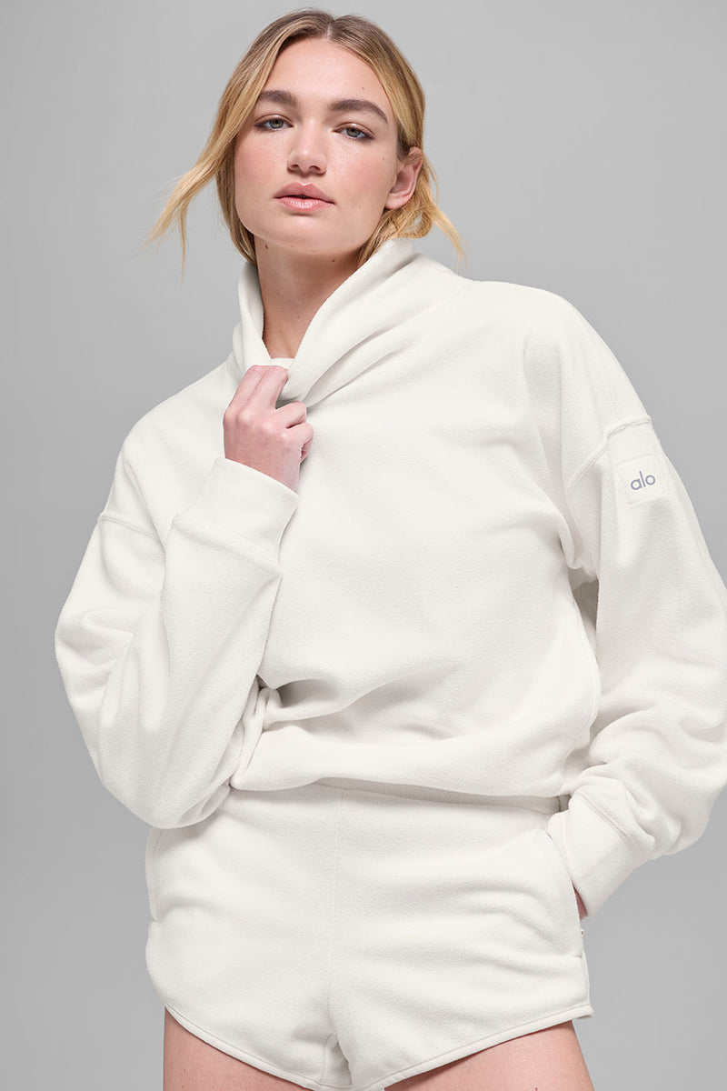 Alo Polar Fleece Hazy Pullover Ivory