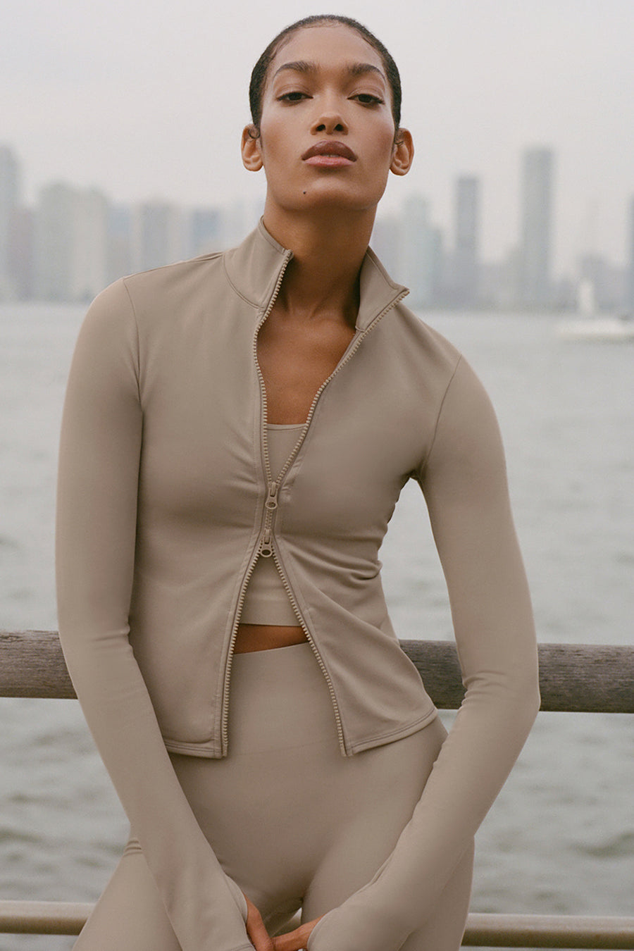 Alo Airlift Winter Warm Radiant Full-Zip Jacket Gravel