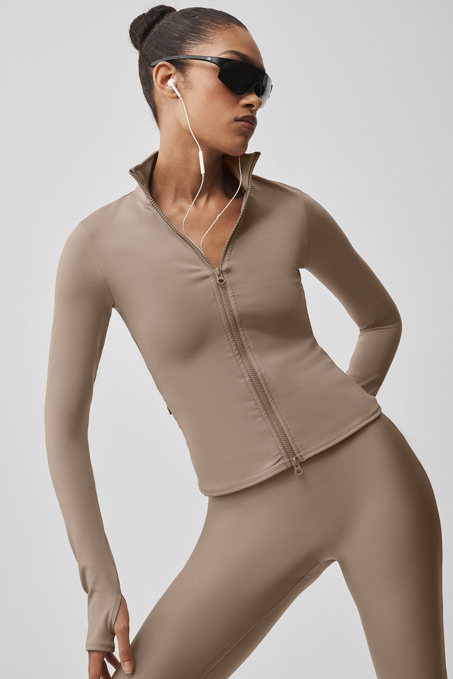 Alo Airlift Winter Warm Radiant Full-Zip Jacket Gravel