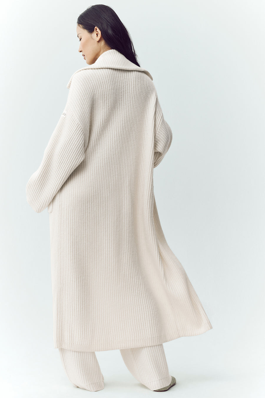 Alo Cashmere Northstar Long Cardigan Ivory