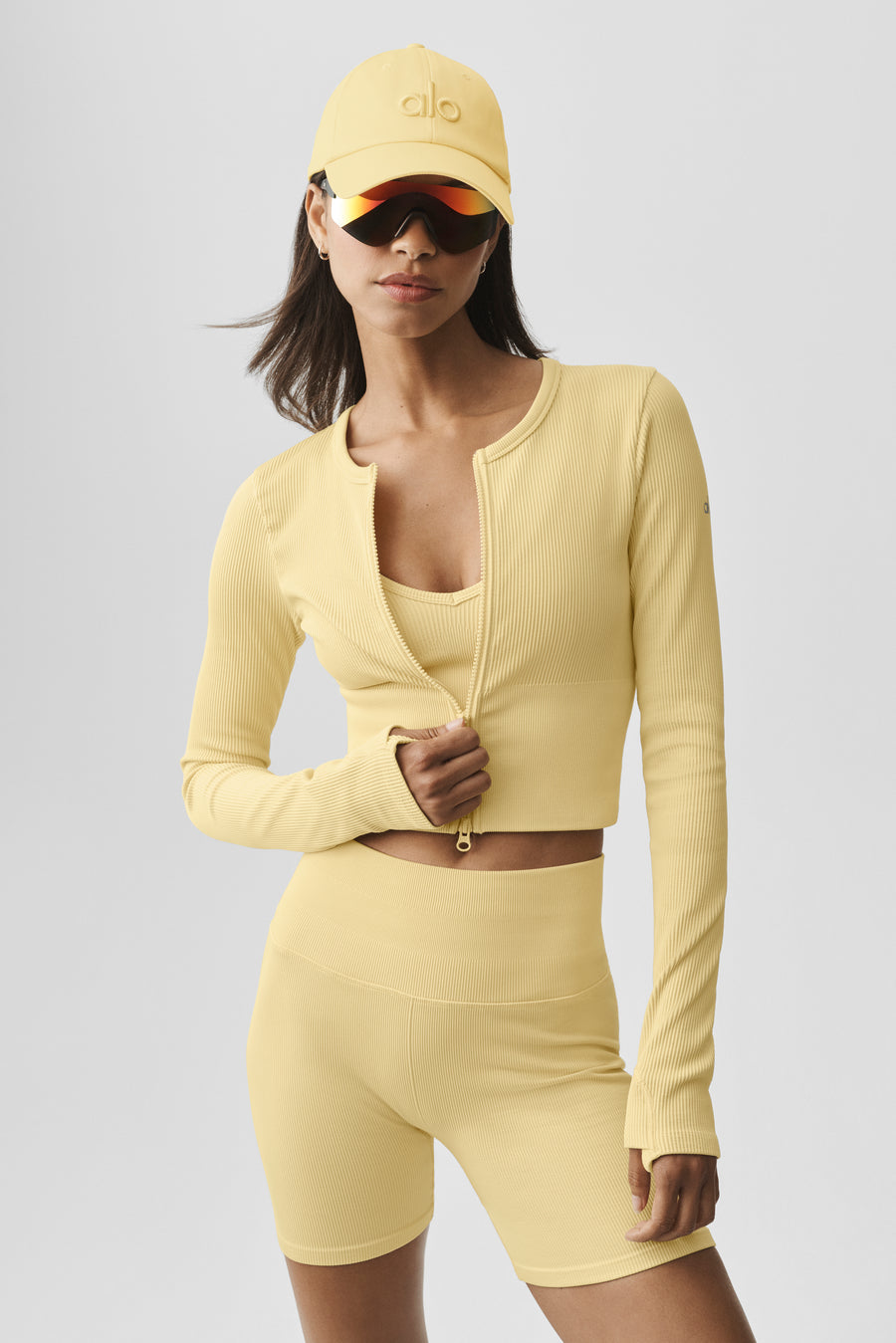 Alo Seamless Ribbed Favorite Jacket Warm Butter