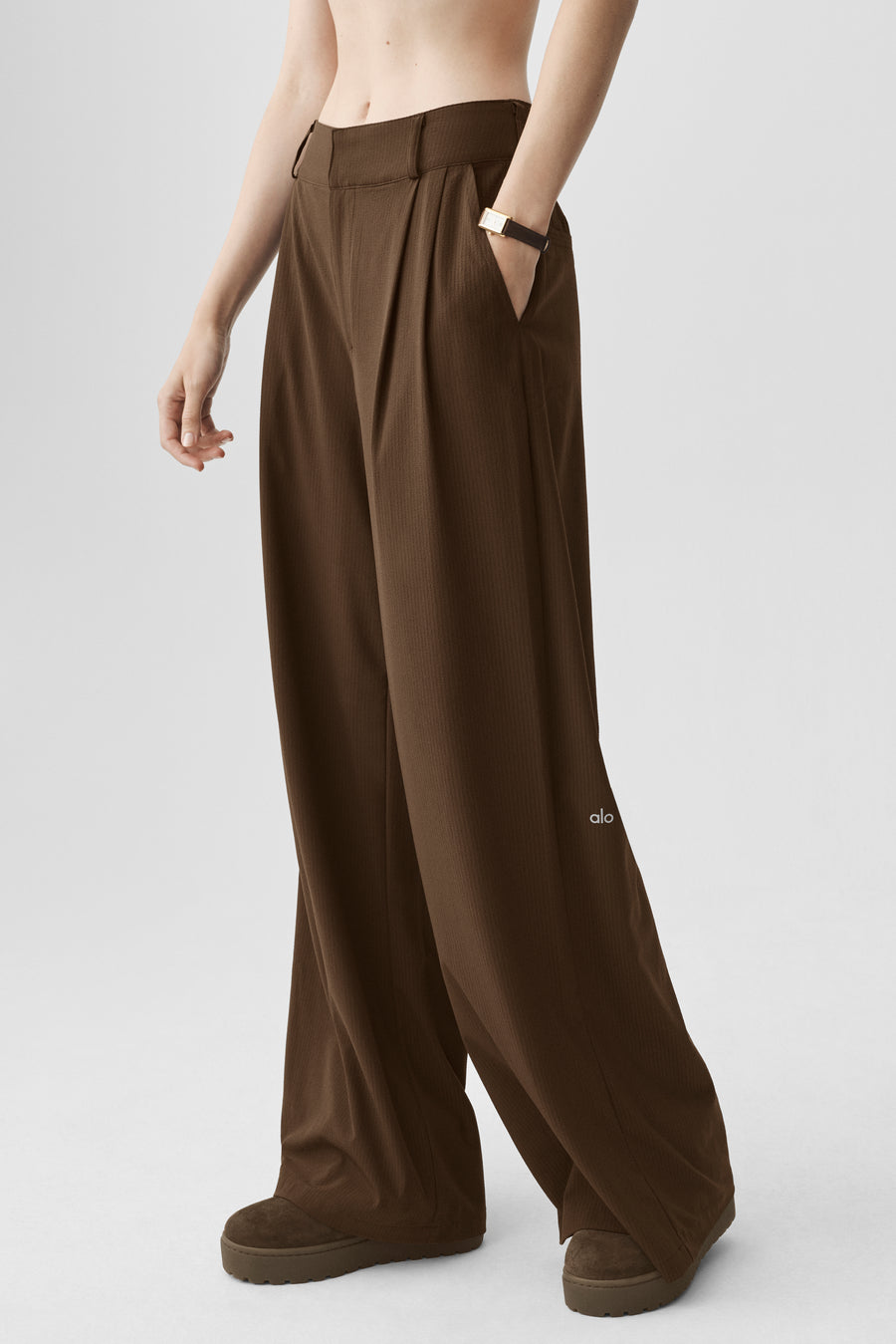 Alo High-Waist Dreamscape Trouser (Regular) Espresso