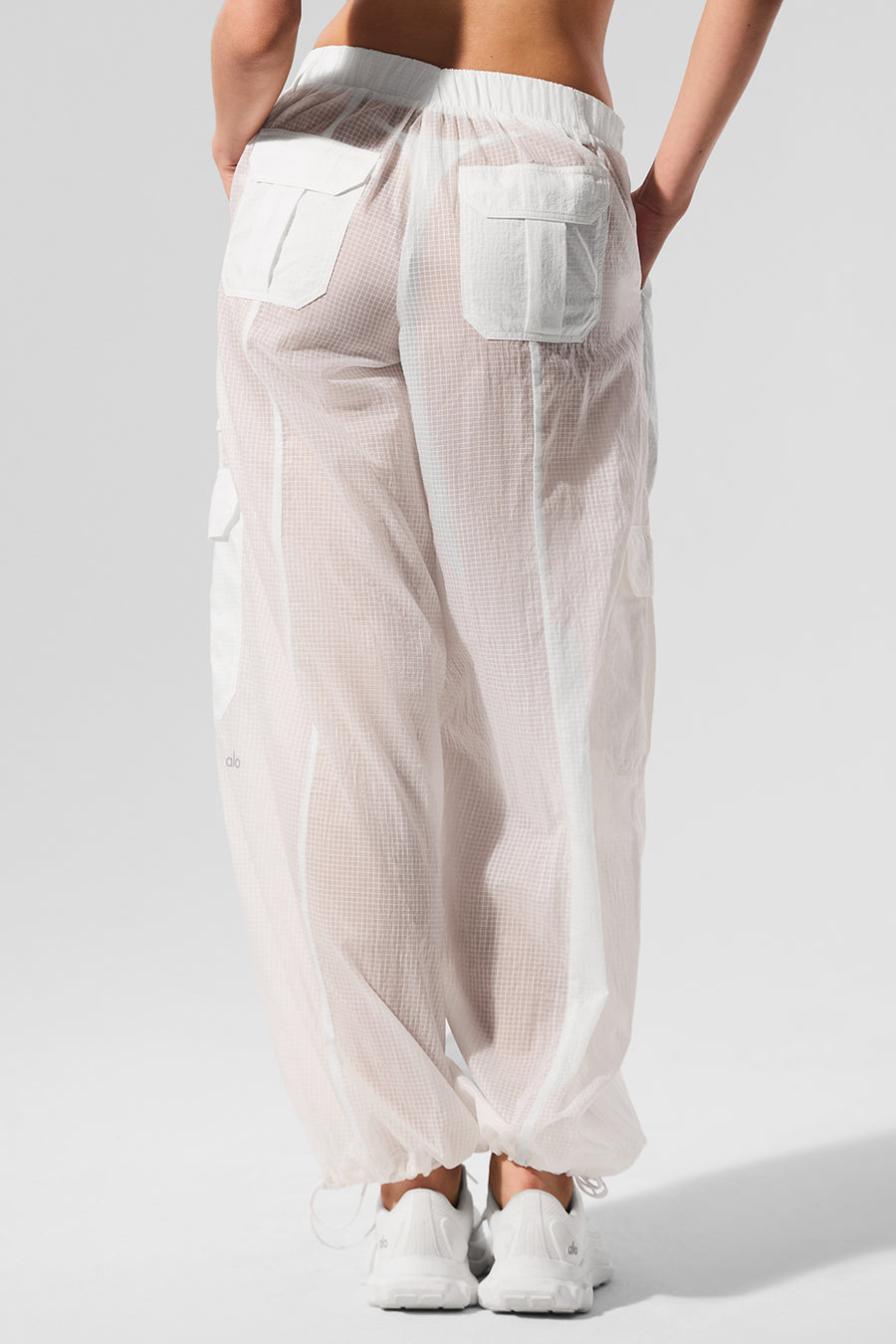 Alo Sheer Game Time Wide Leg Jogger White
