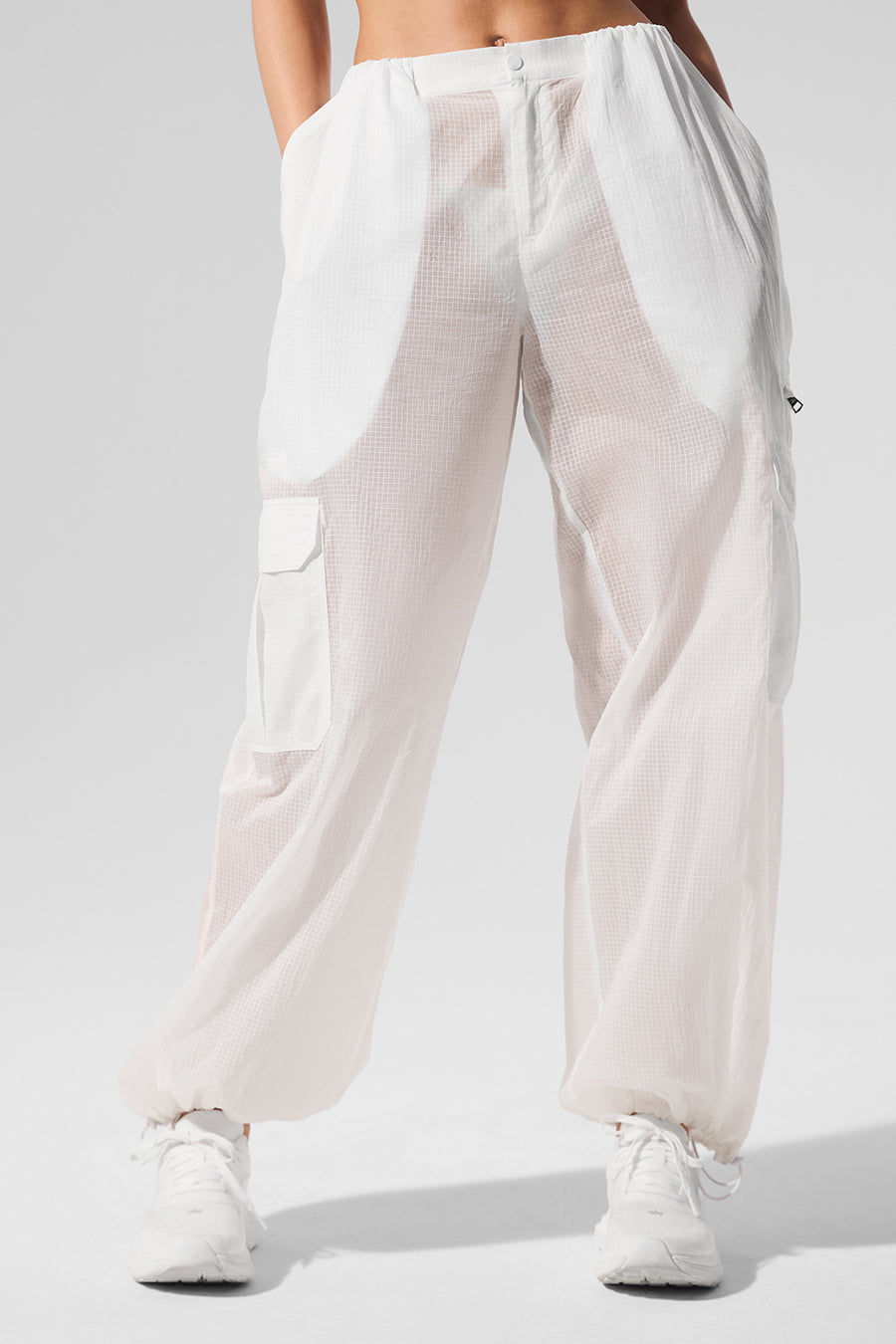 Alo Sheer Game Time Wide Leg Jogger White
