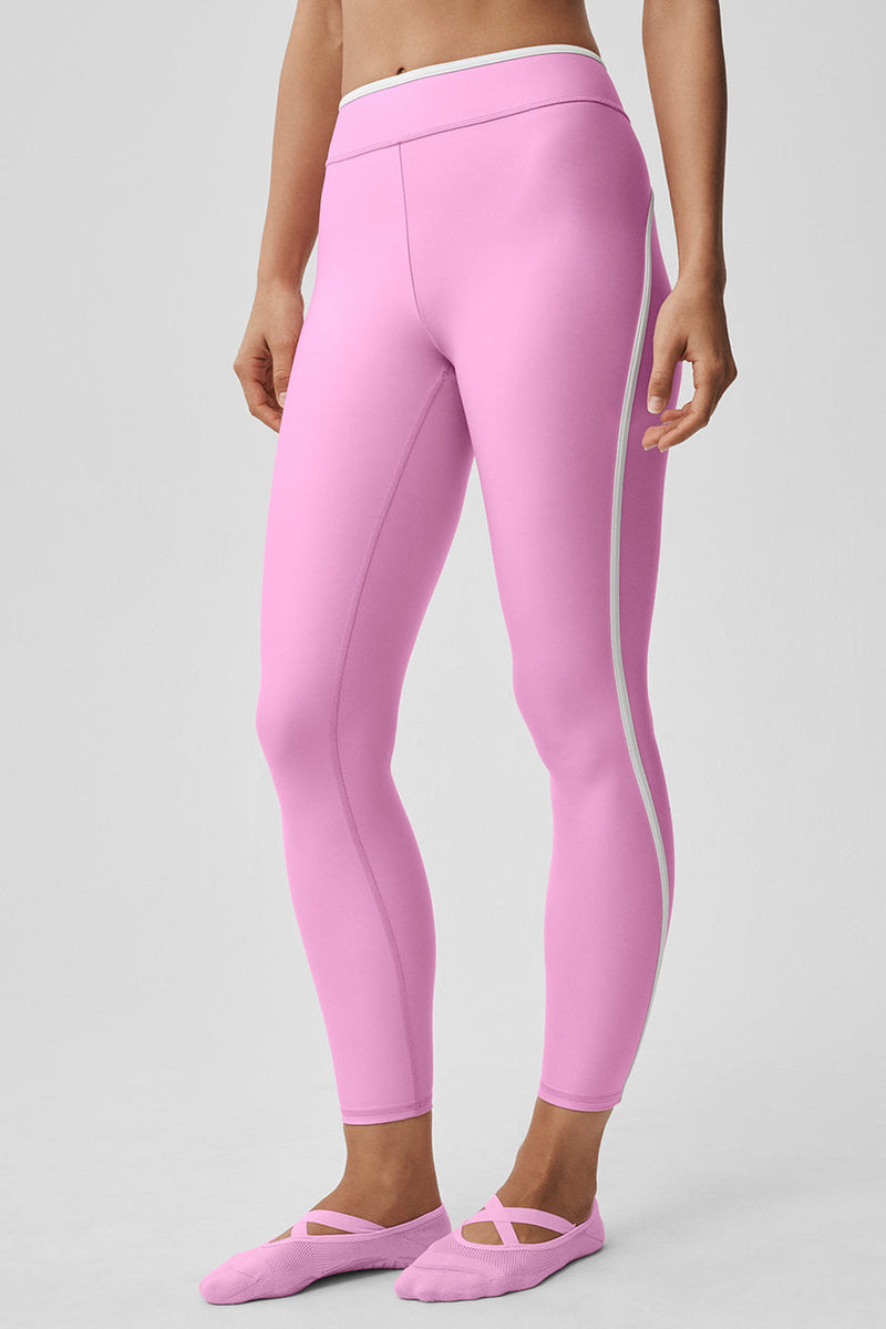 Alo Airlift High Waist Charger 7/8 Legging Candy Heart Pink/White