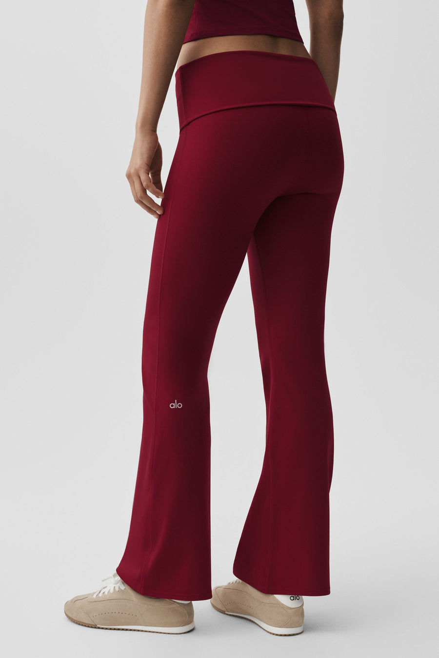 Alo Softsculpt Foldover Flare Legging (Regular) Summer Romance Red
