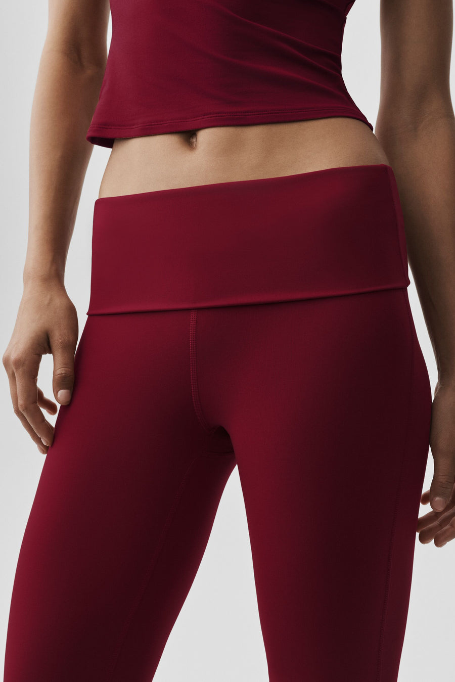 Alo Softsculpt Foldover Flare Legging (Regular) Summer Romance Red