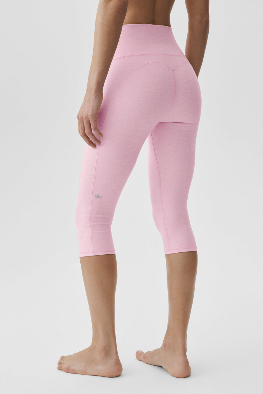 Alo Alosoft High-Waist Intuition Capri Pink Marshmallow Heather