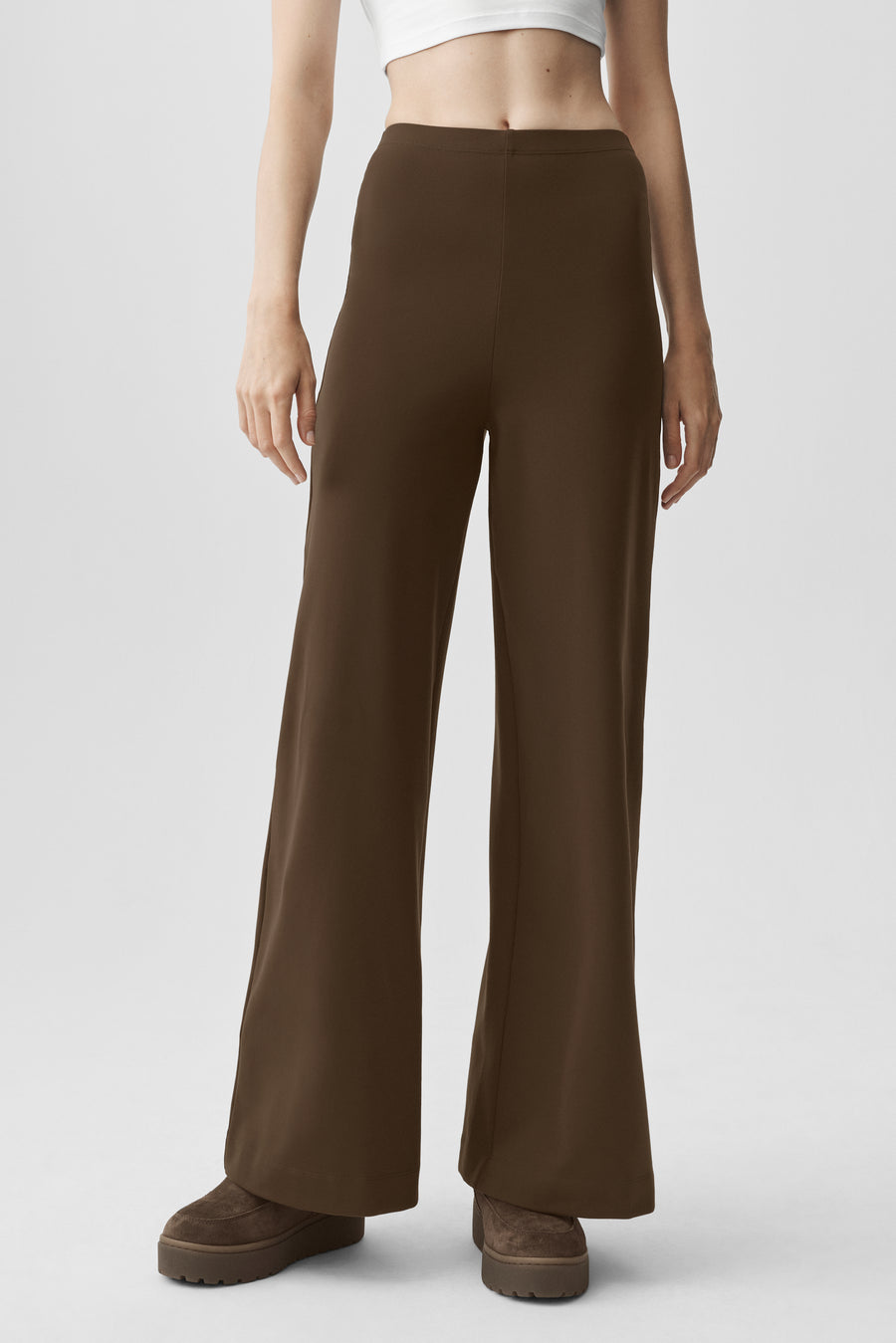 Alo Airbrush High-Waist Wide Leg Pant (Long) Espresso