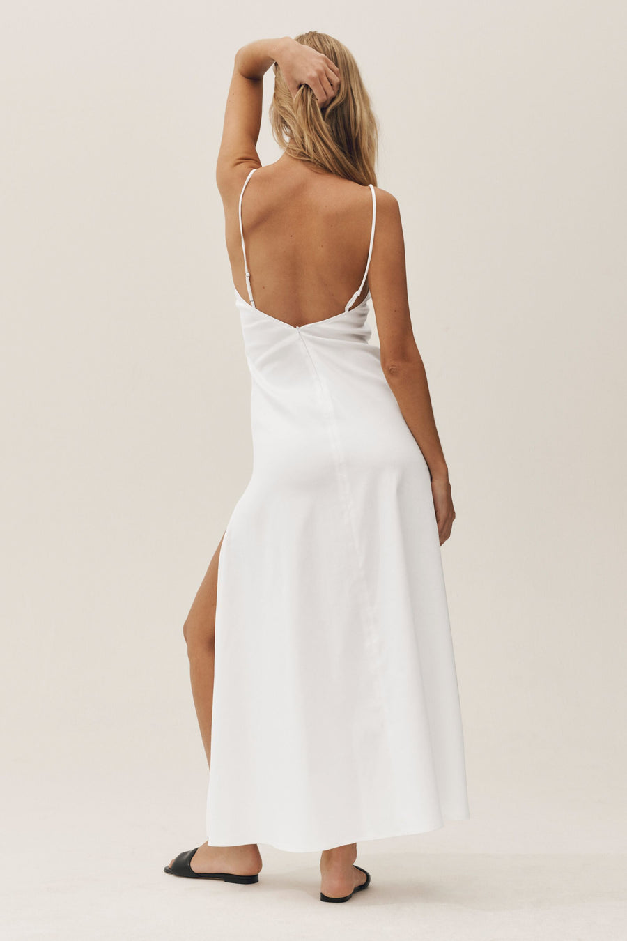 Alo Linen Blend Riviera Maxi Dress White