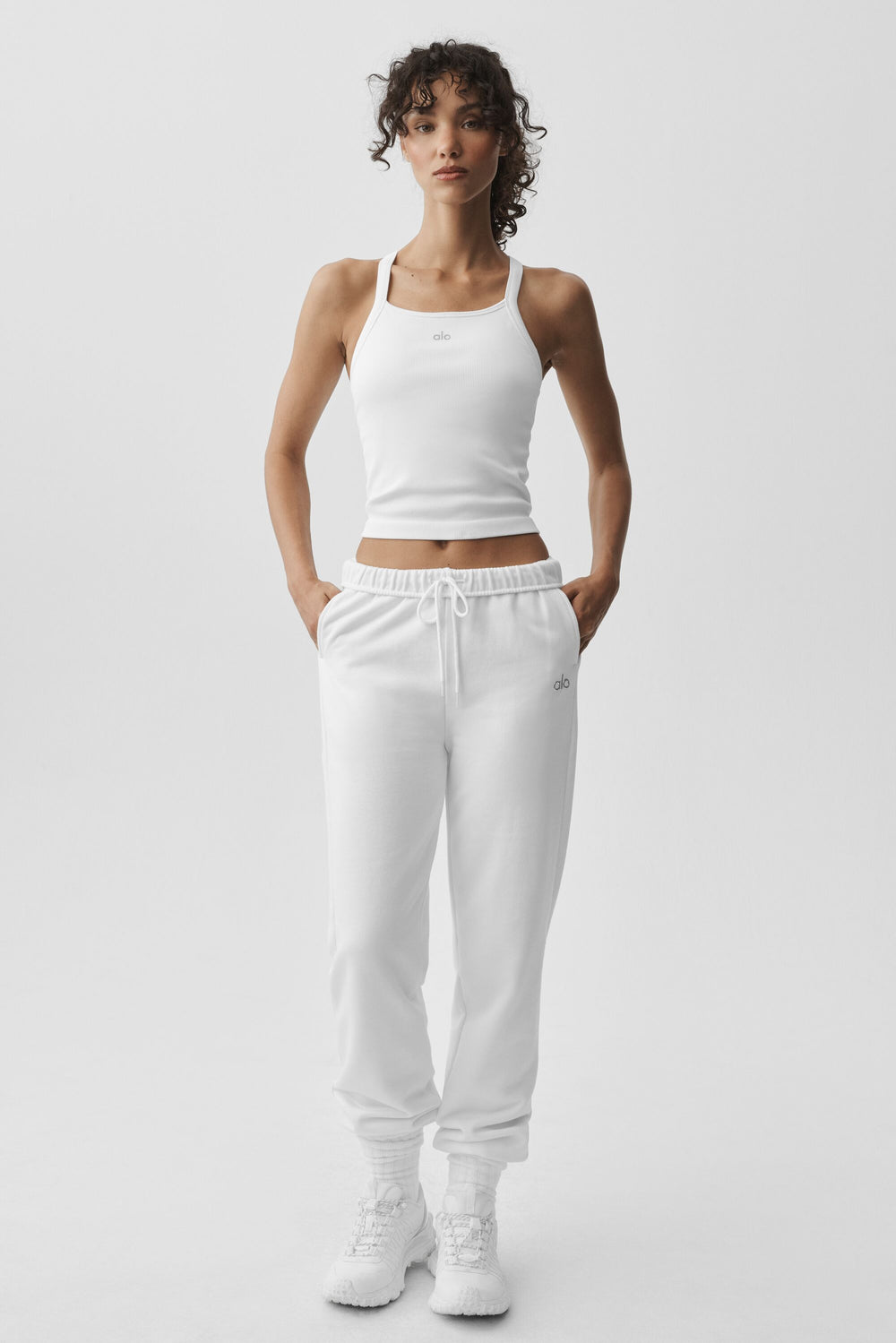 Alo Seamless Ribbed Favorite Full Length Bra Tank White