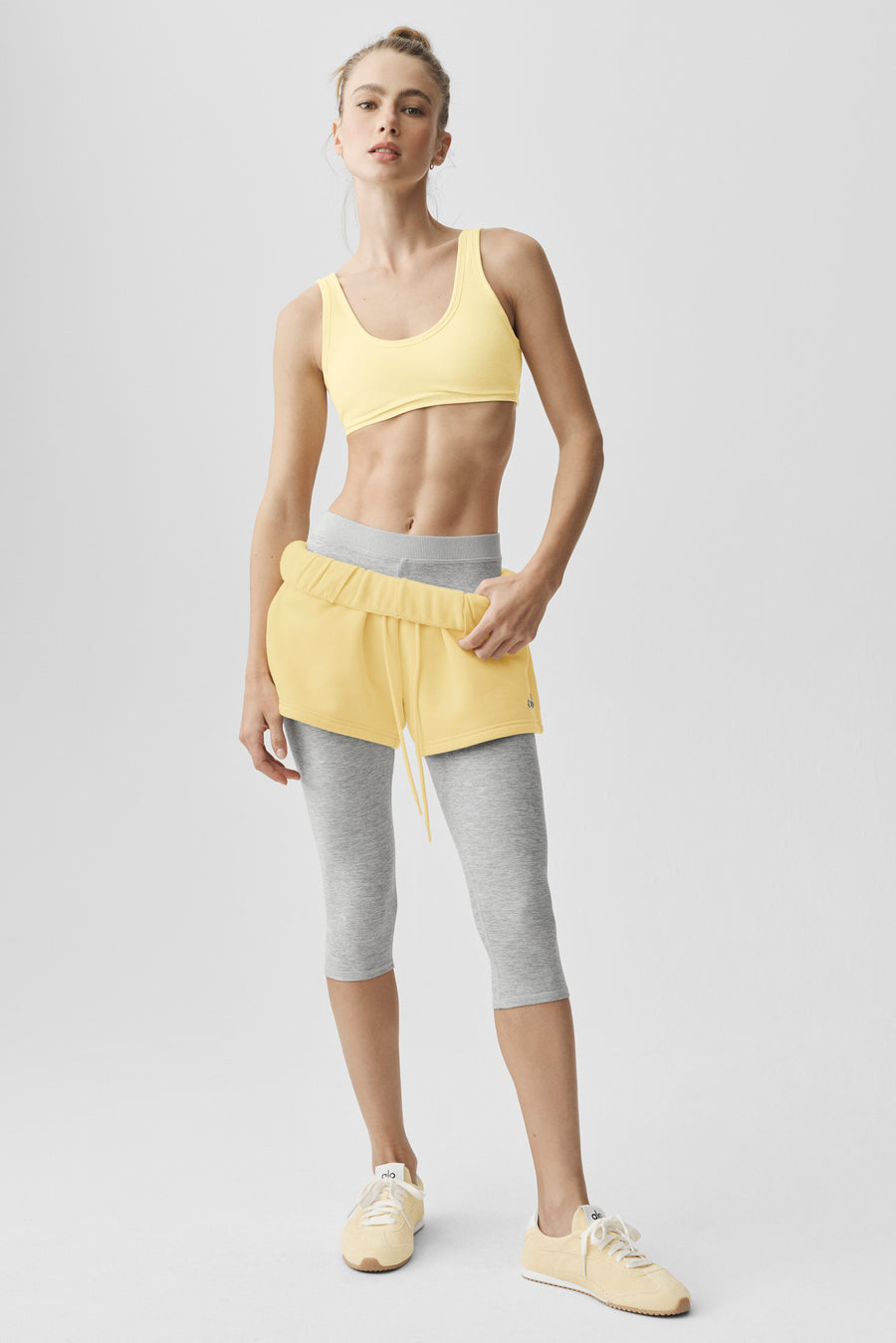 Alo Alosoft Center Stage Bra Warm Butter Heather