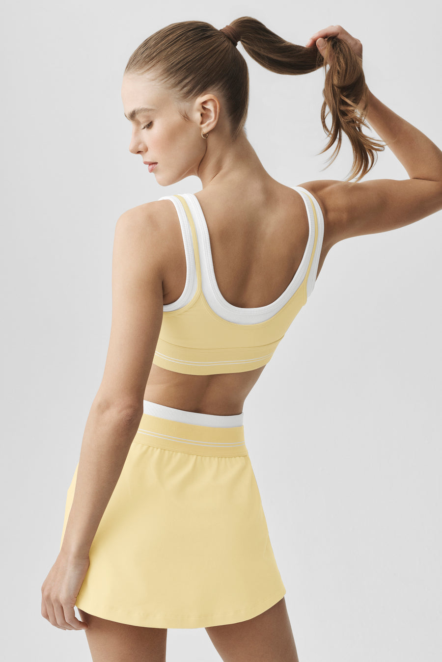 Alo Airbrush Better Together Bra Warm Butter/White